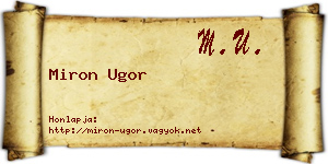 Miron Ugor névjegykártya